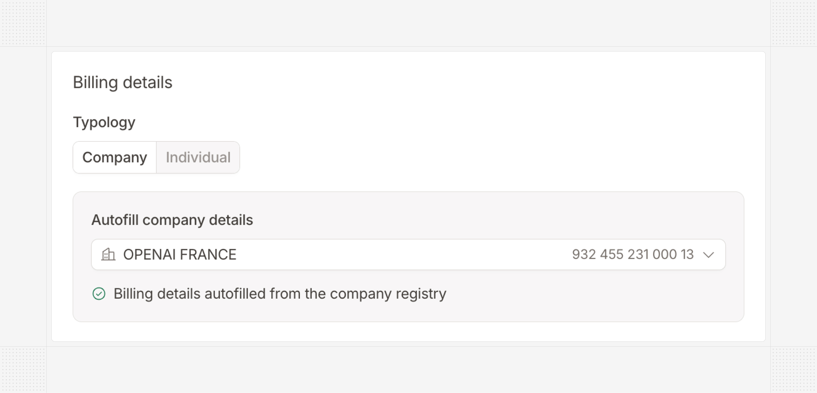 Company autocomplete
