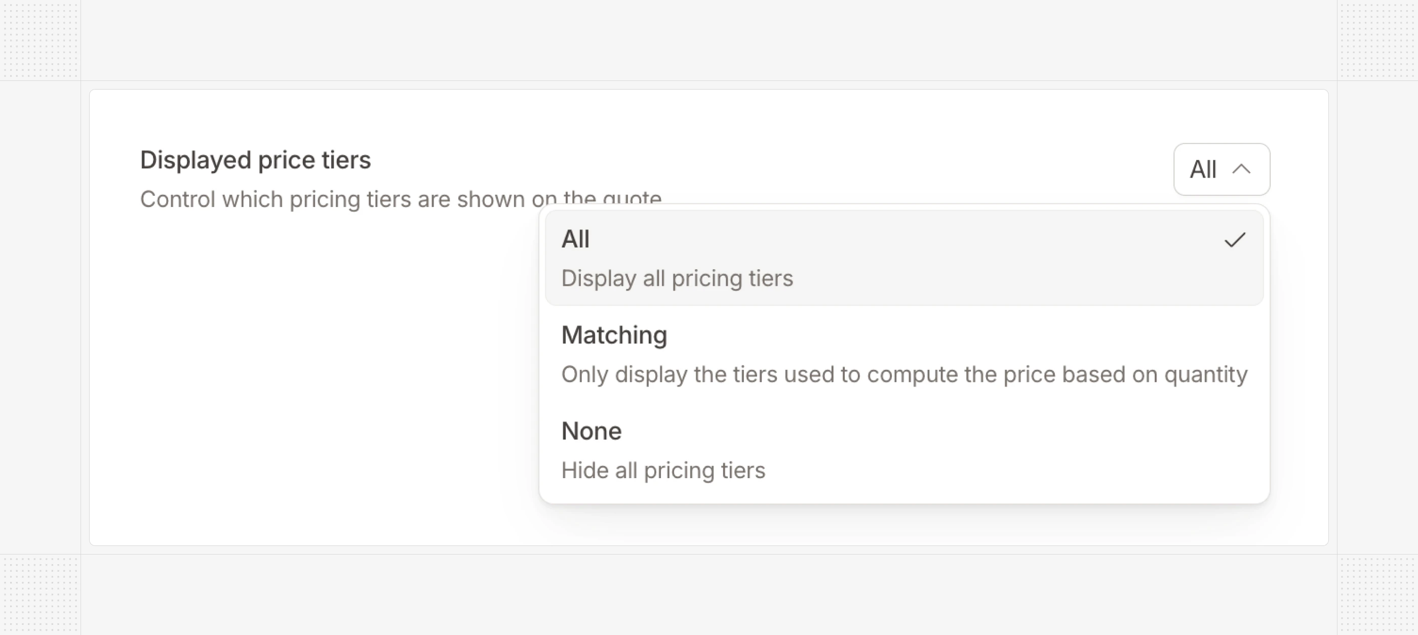 Quote Price Tiers