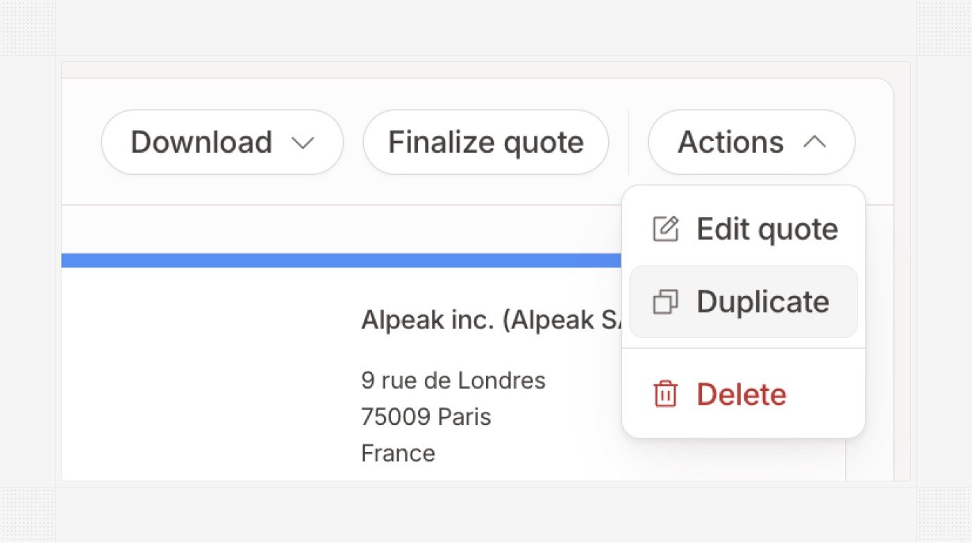 Duplicate quote