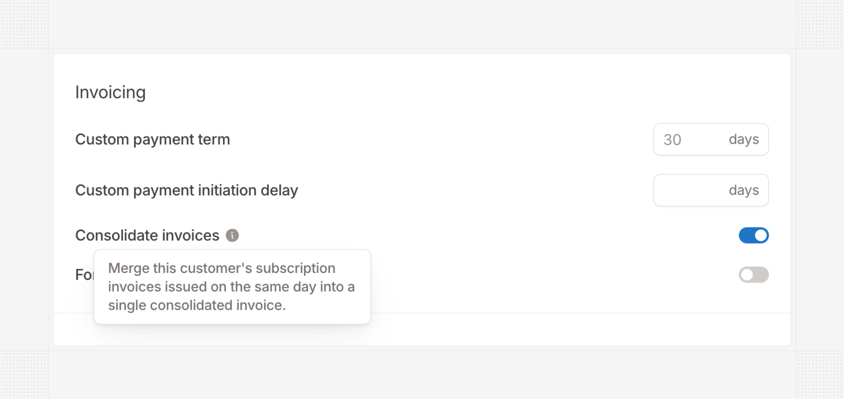 Consolidated invoicing