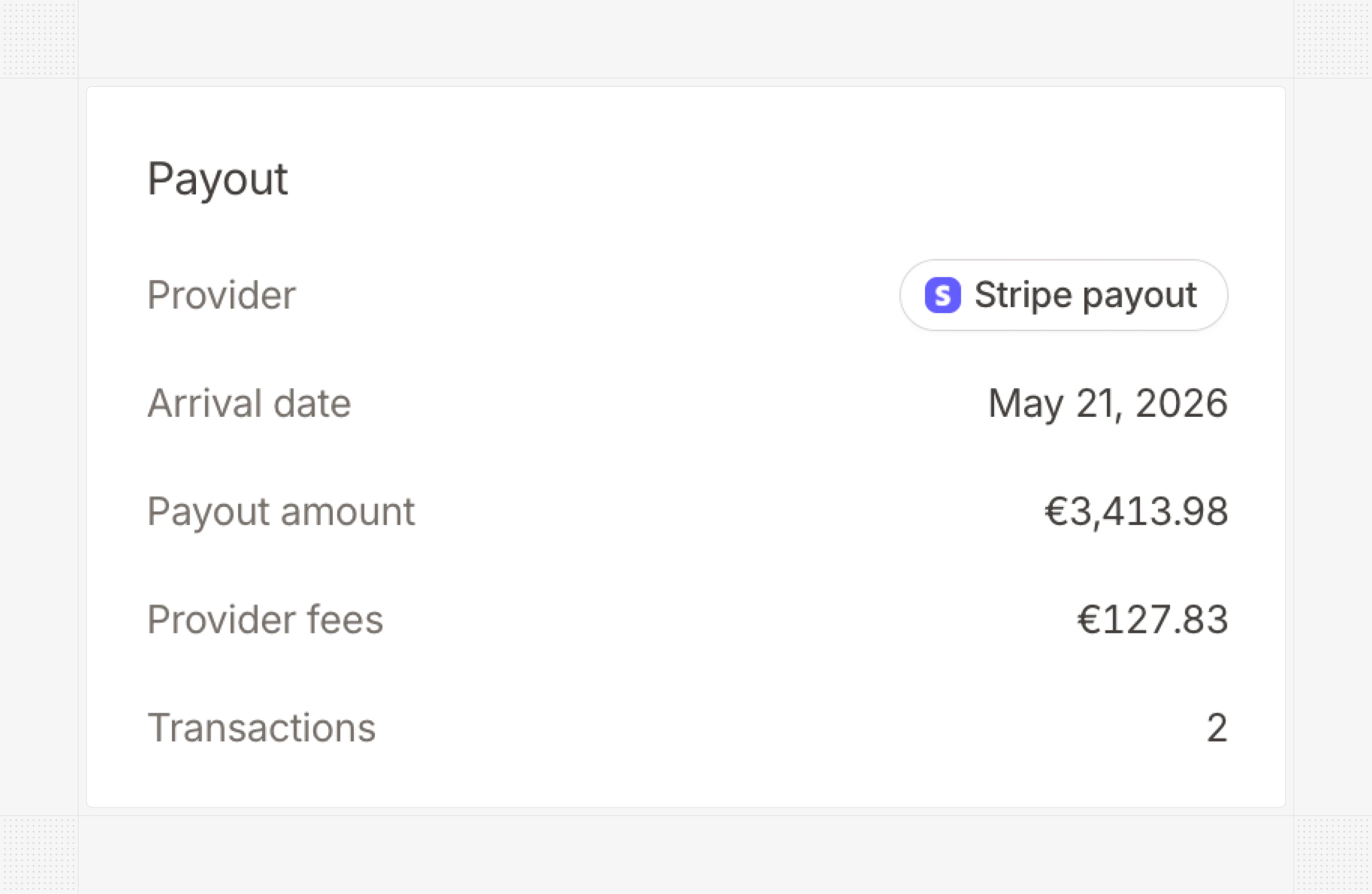 Stripe payout reconciliation