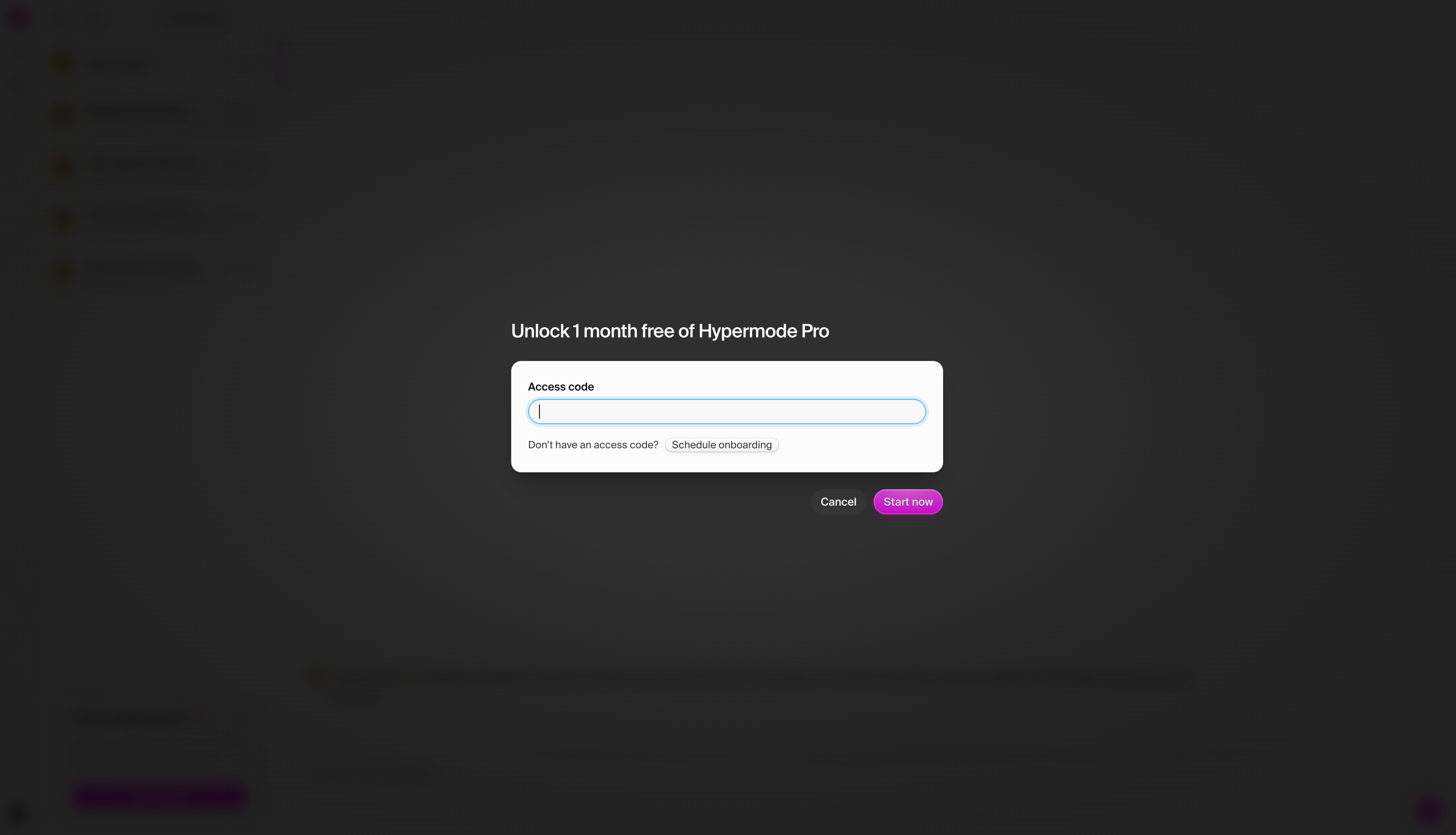Fast Track Code Modal