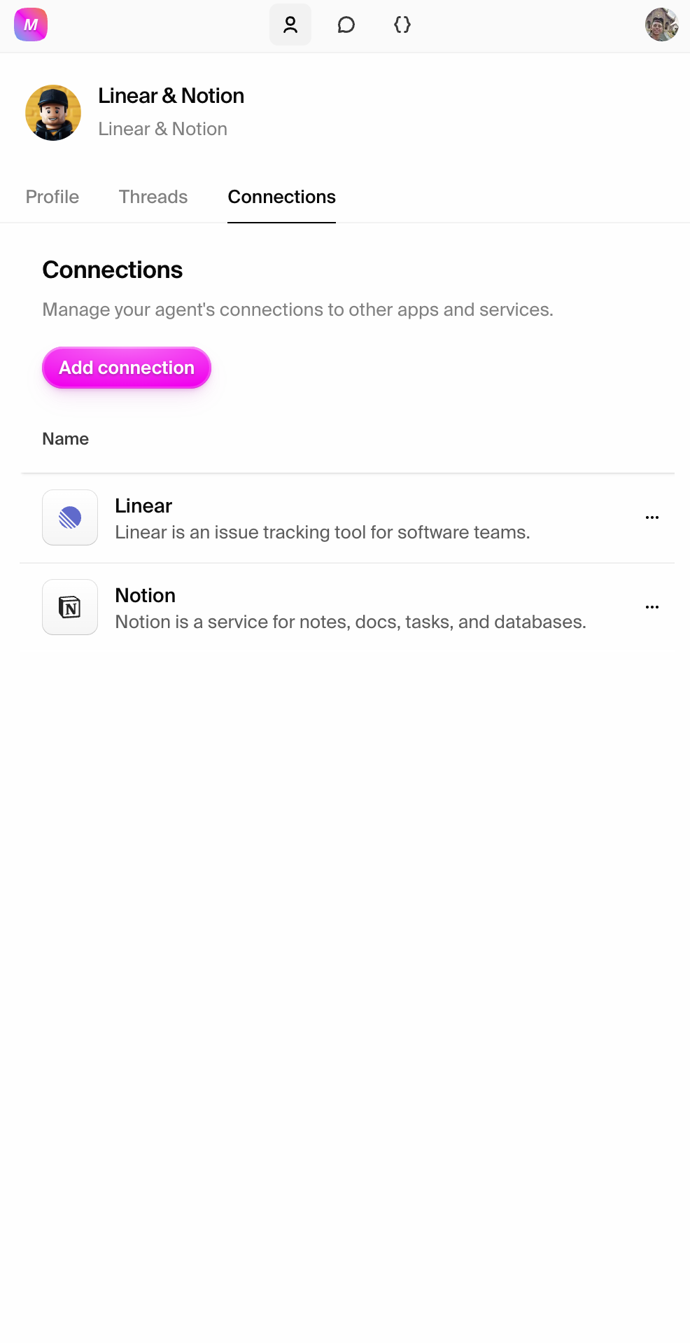Agent Connections View