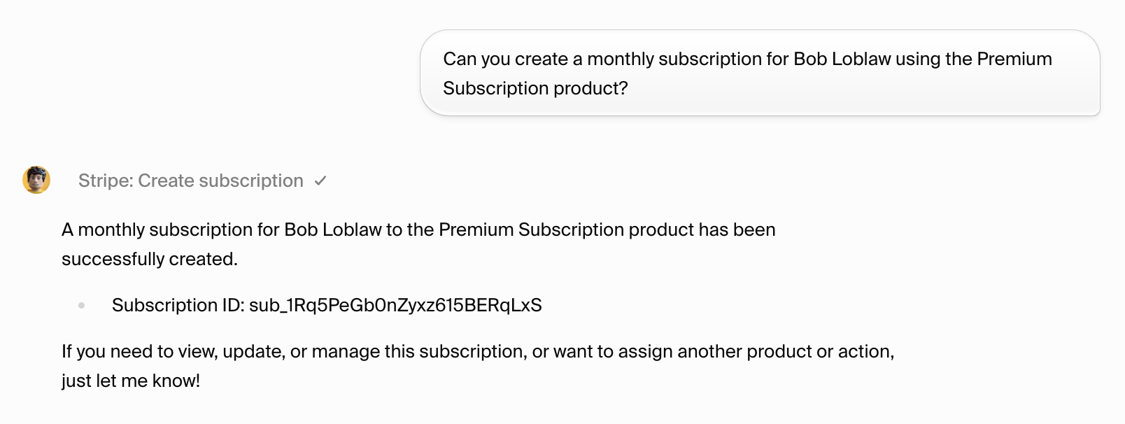 Create subscription