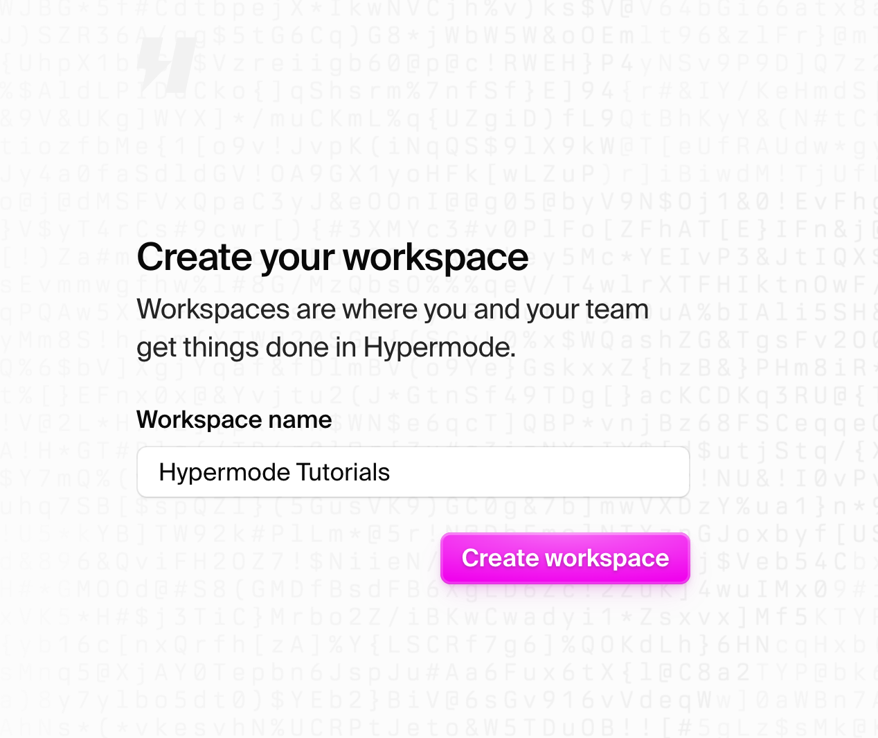 Create your Hypermode workspace