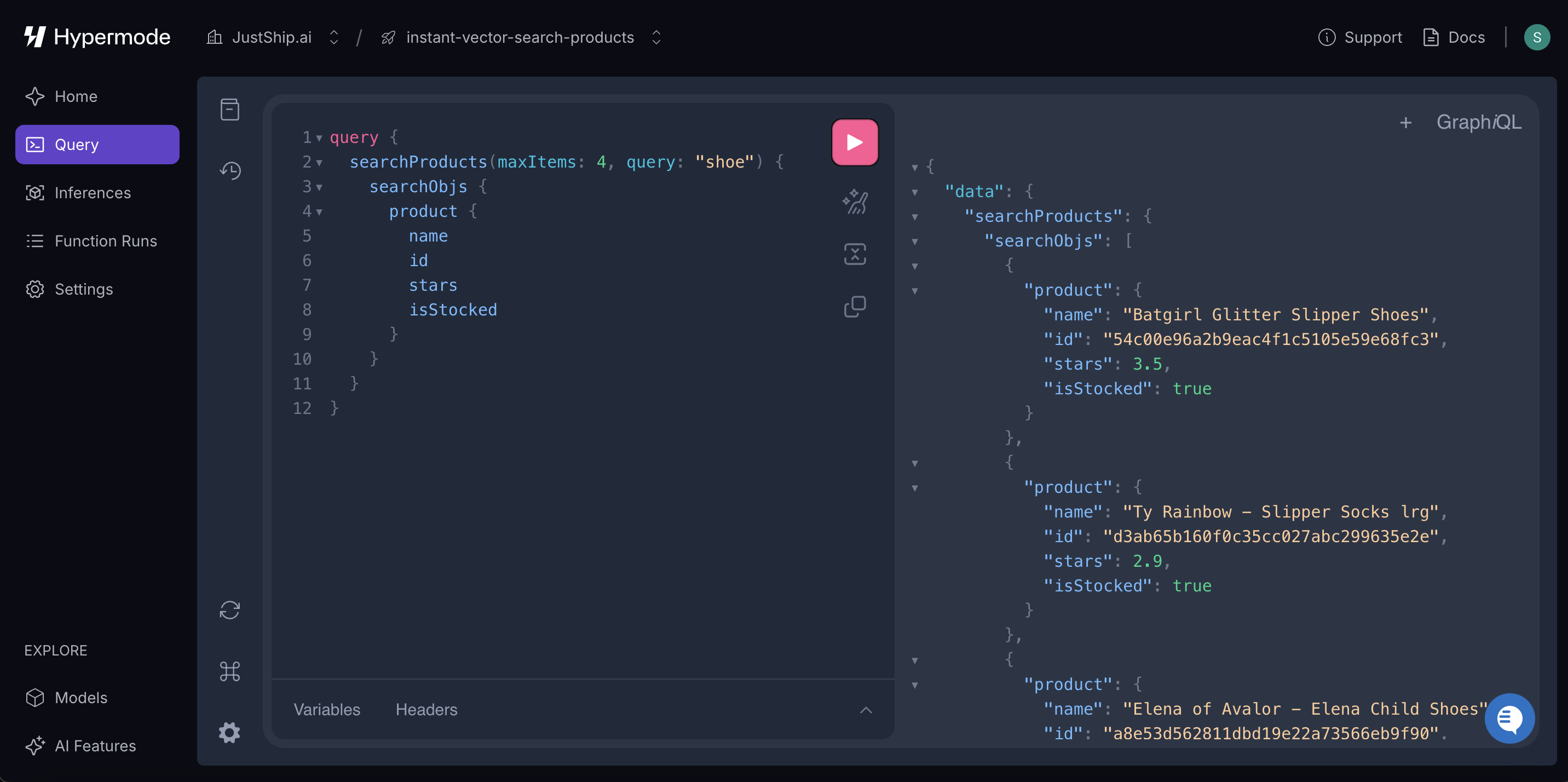 The query interface.
