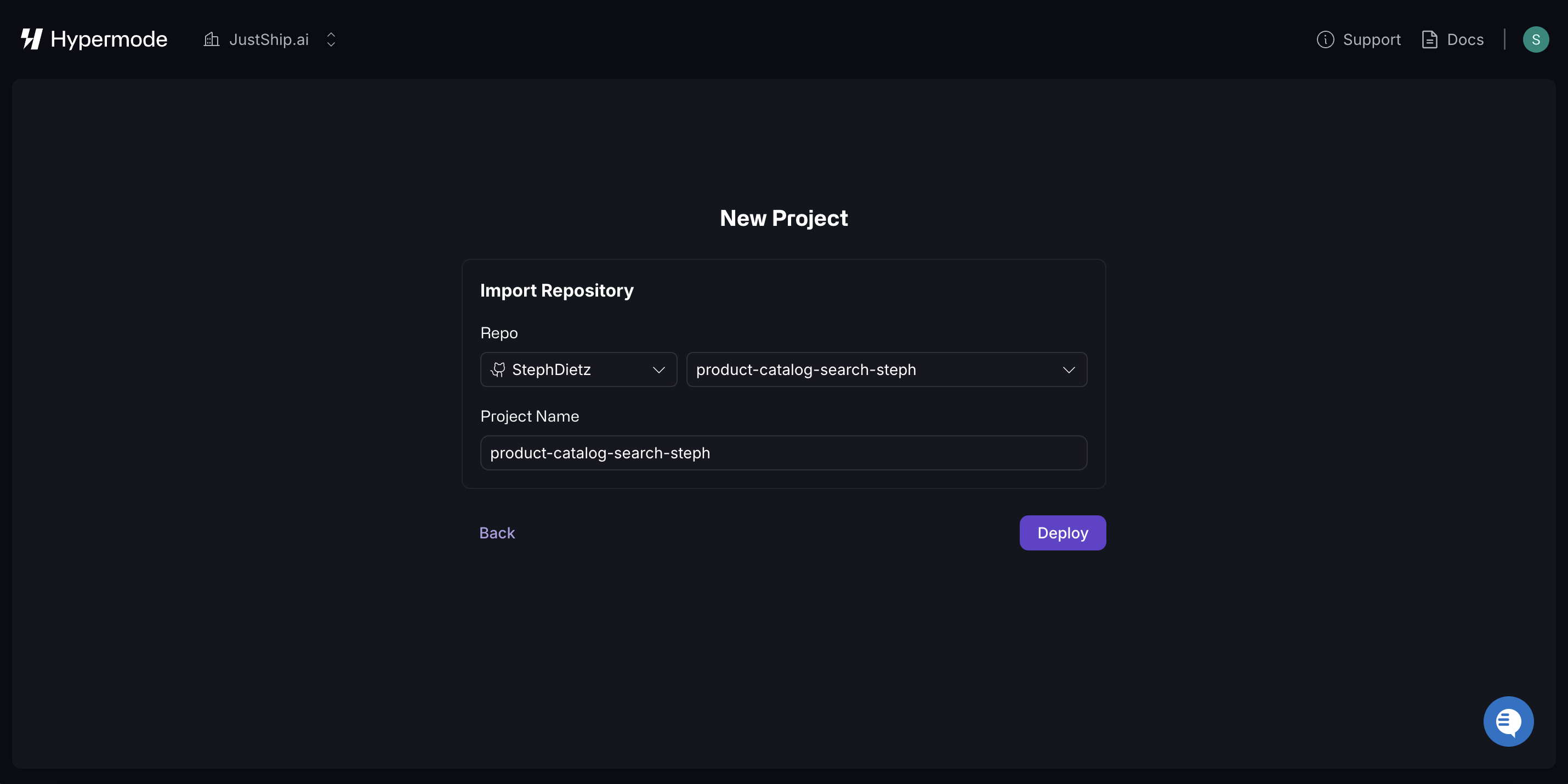 Selecting the repo we want to import.