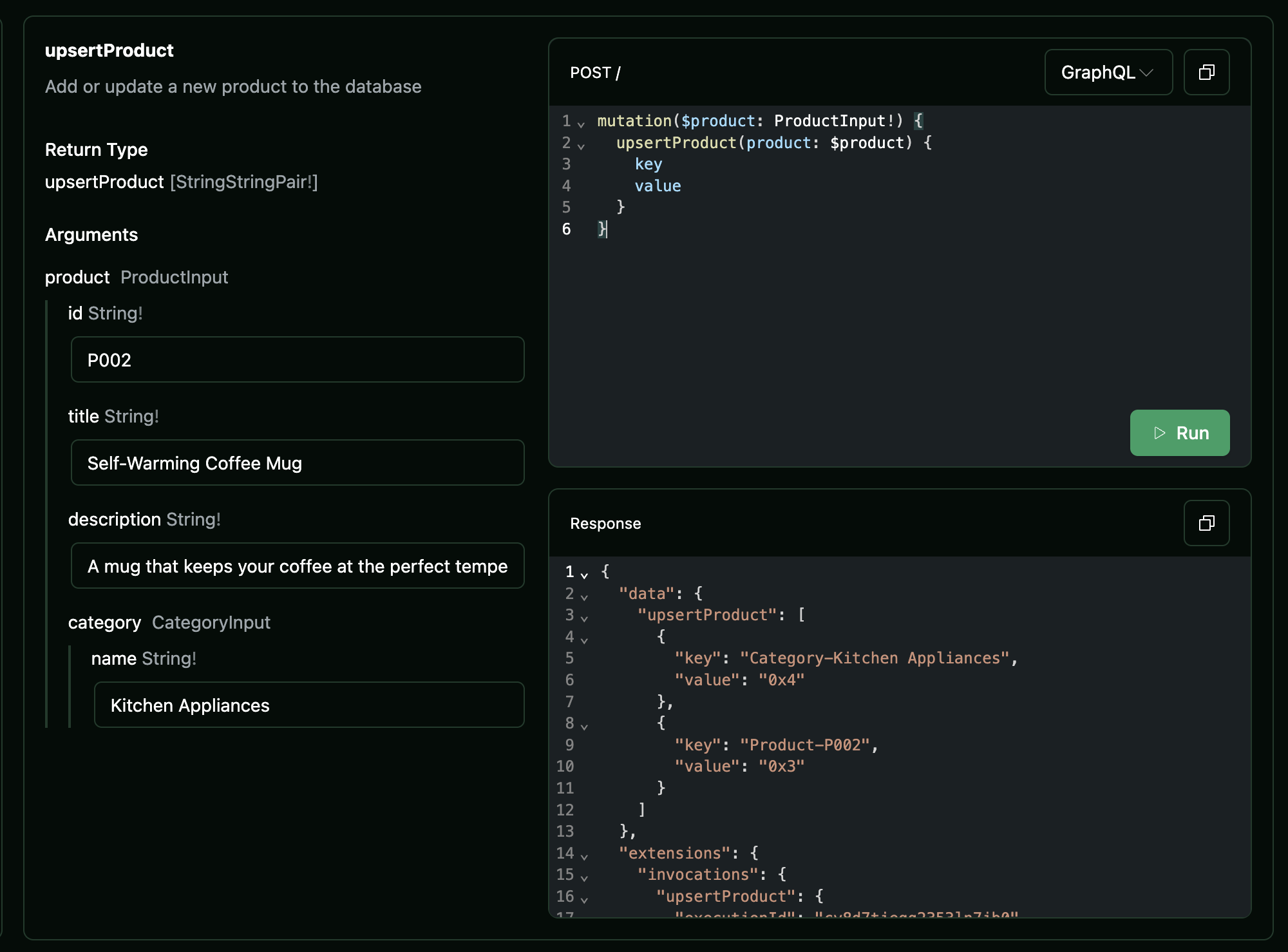 Creating products in Dgraph
