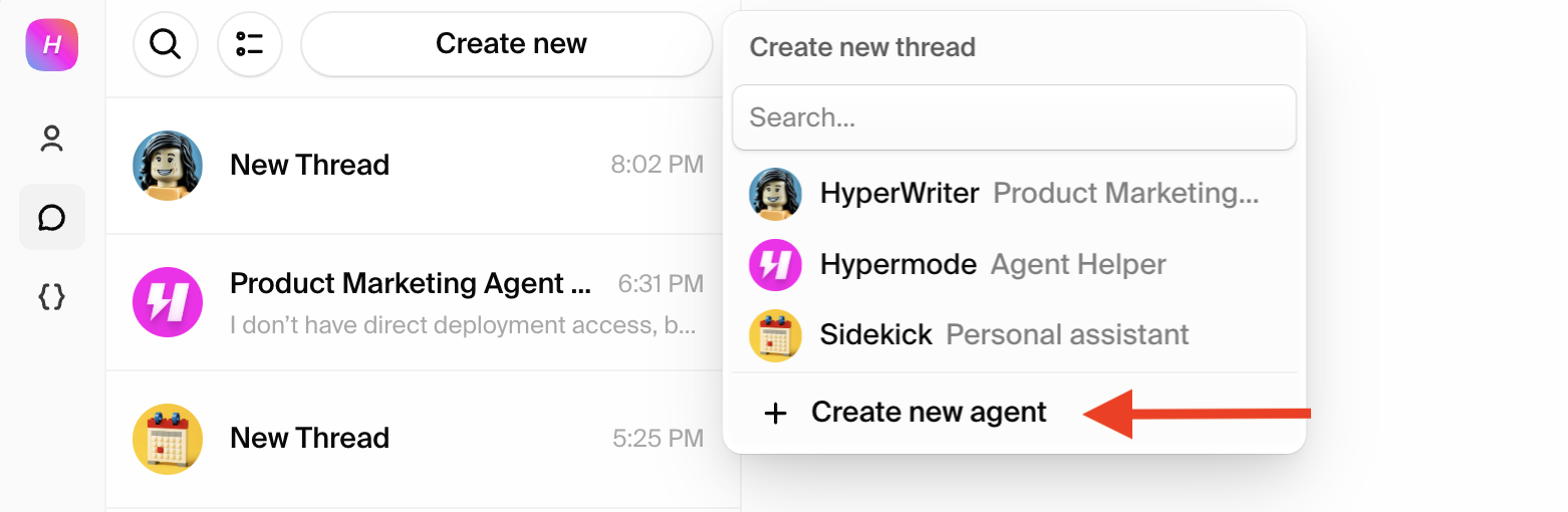 Create new agent