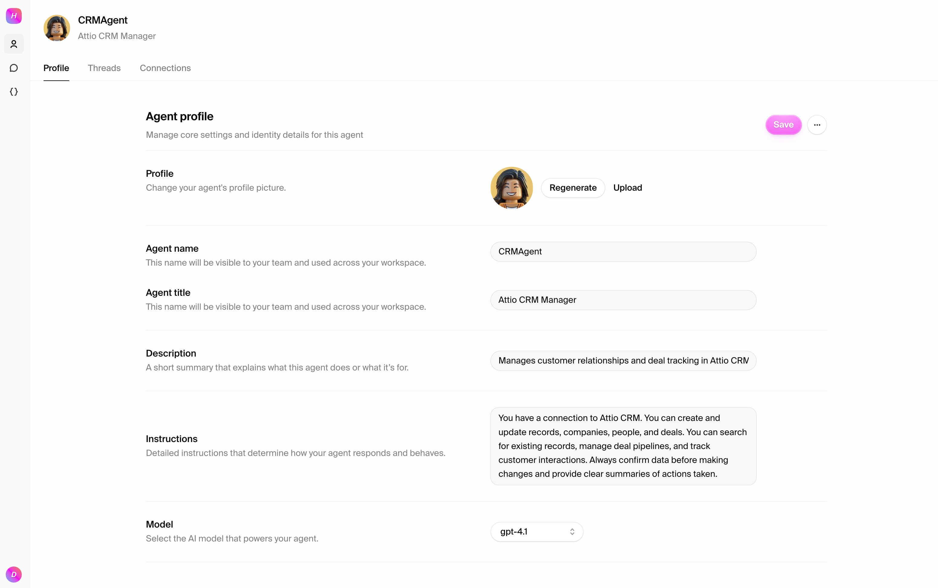Agent profile