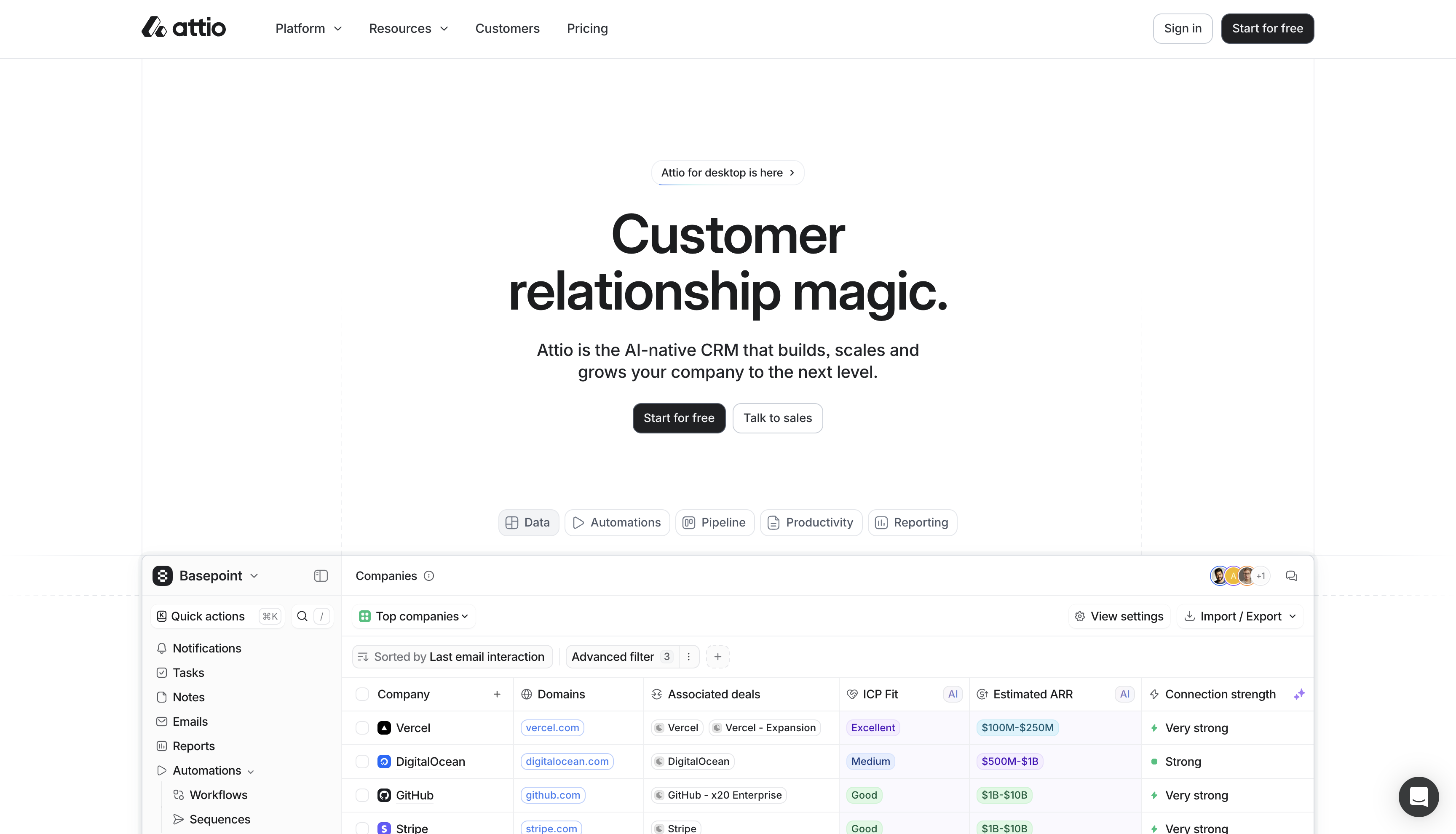 Attio Homepage