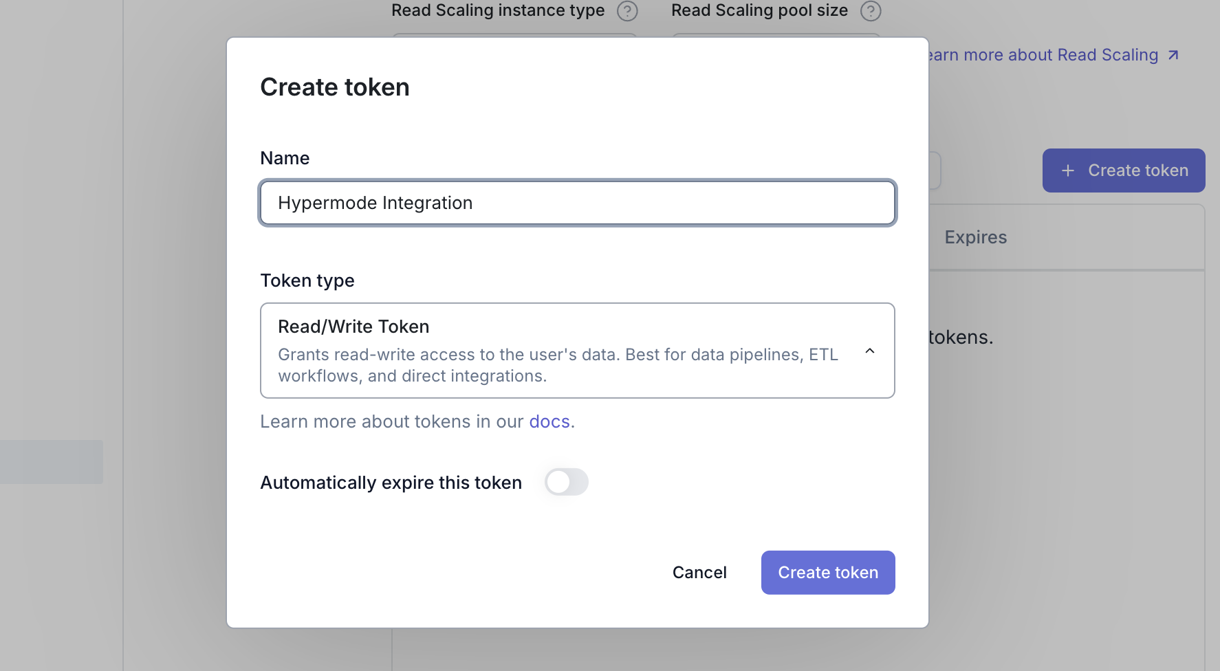Create API token