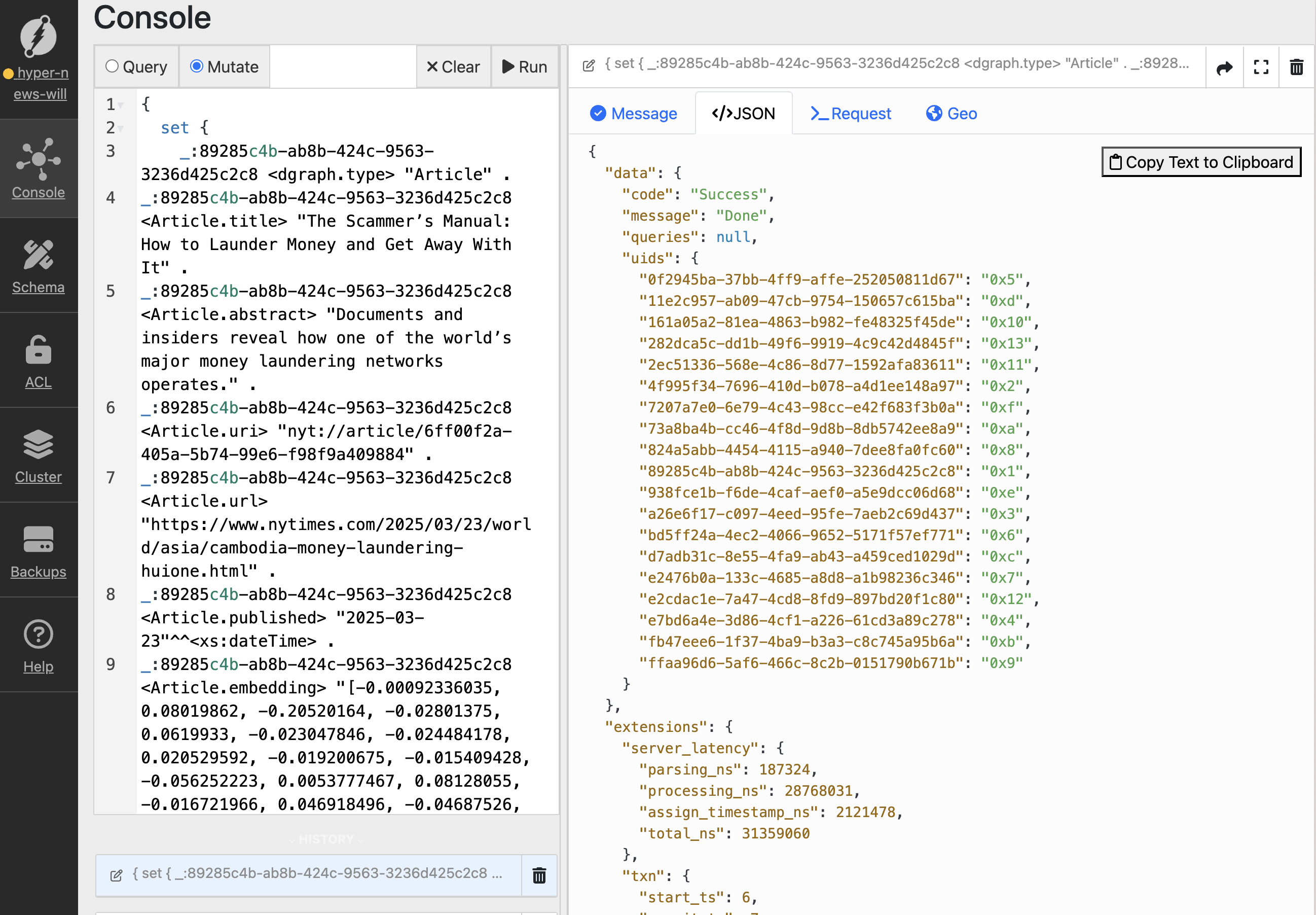 import sample data