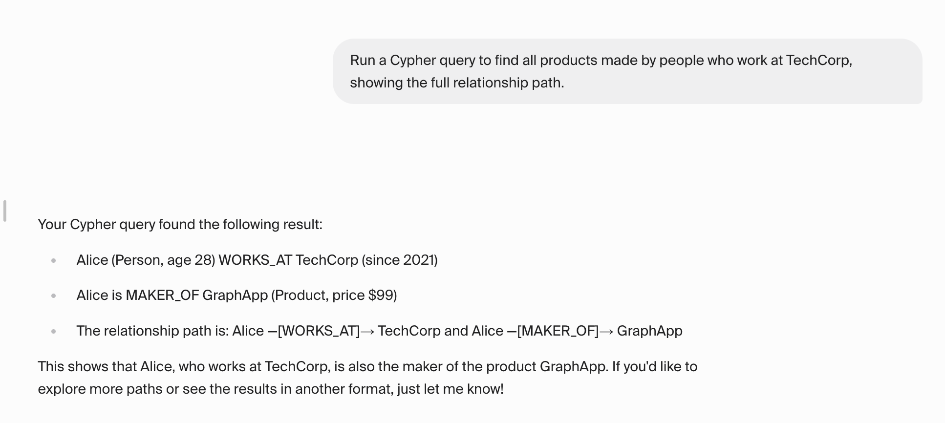 Query result