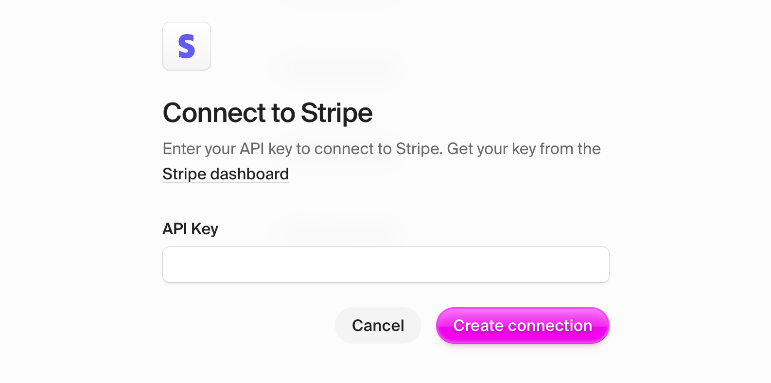 Stripe connection modal