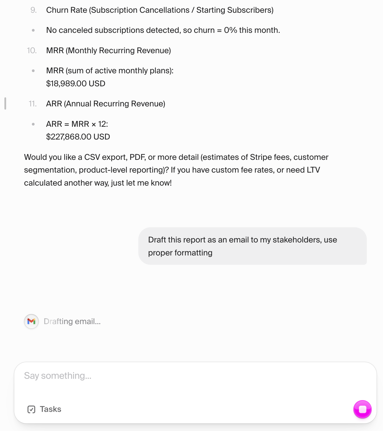 email financial report