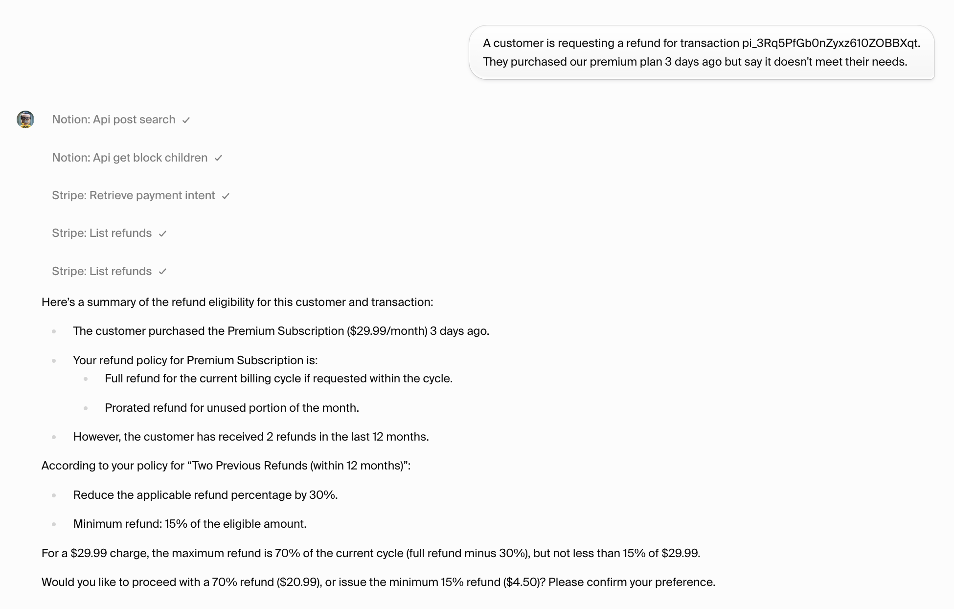 Refund processing