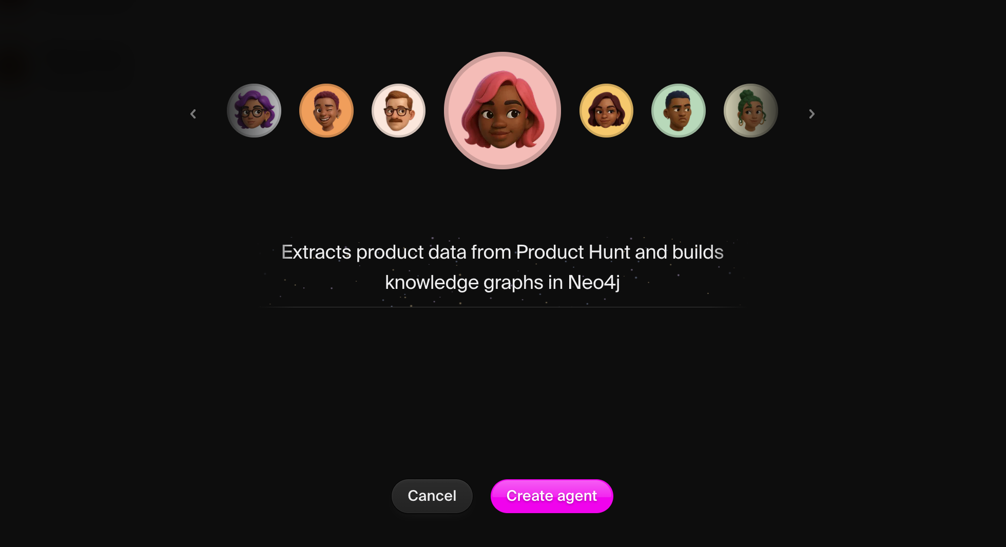 Create agent modal