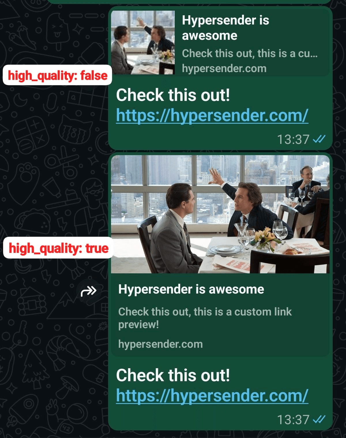send link custom preview preview