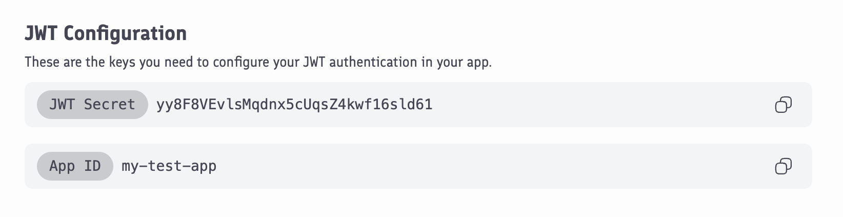 JWT Config