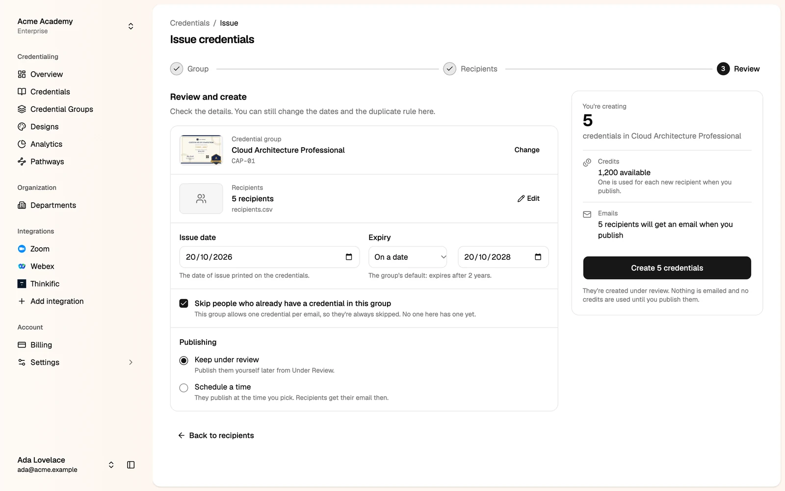 Step 3: Review and create