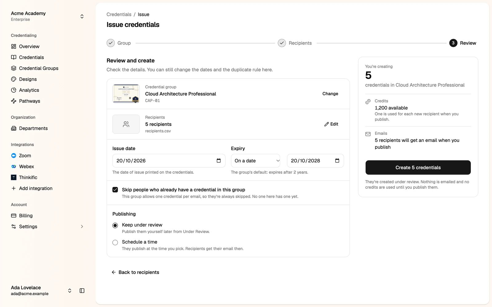 Step 3: Review and create