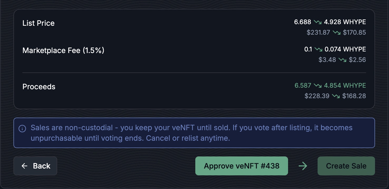 Select veNFT Modal