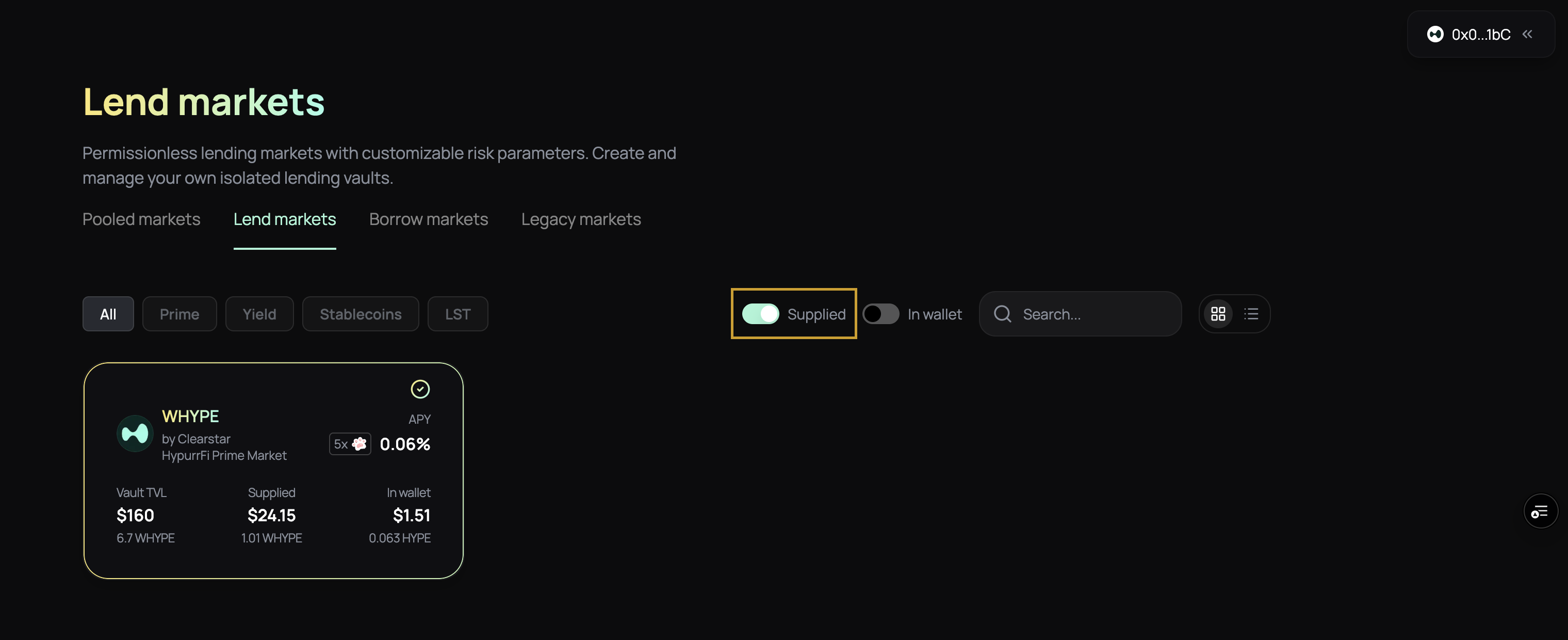 Monitoring deposit position showing balance and interest
