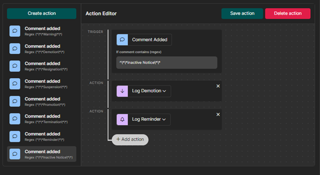 Stackable Actions in the Action Editor