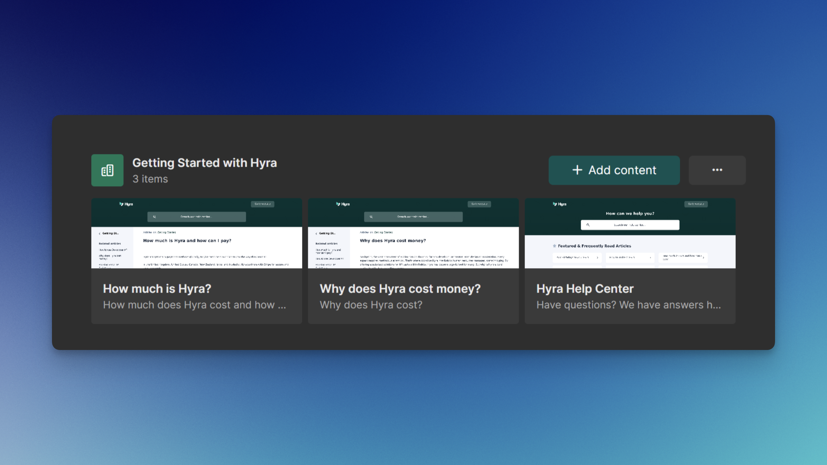 Creating Content - Hyra Docs