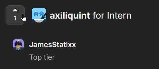 Clicking the upvote button.