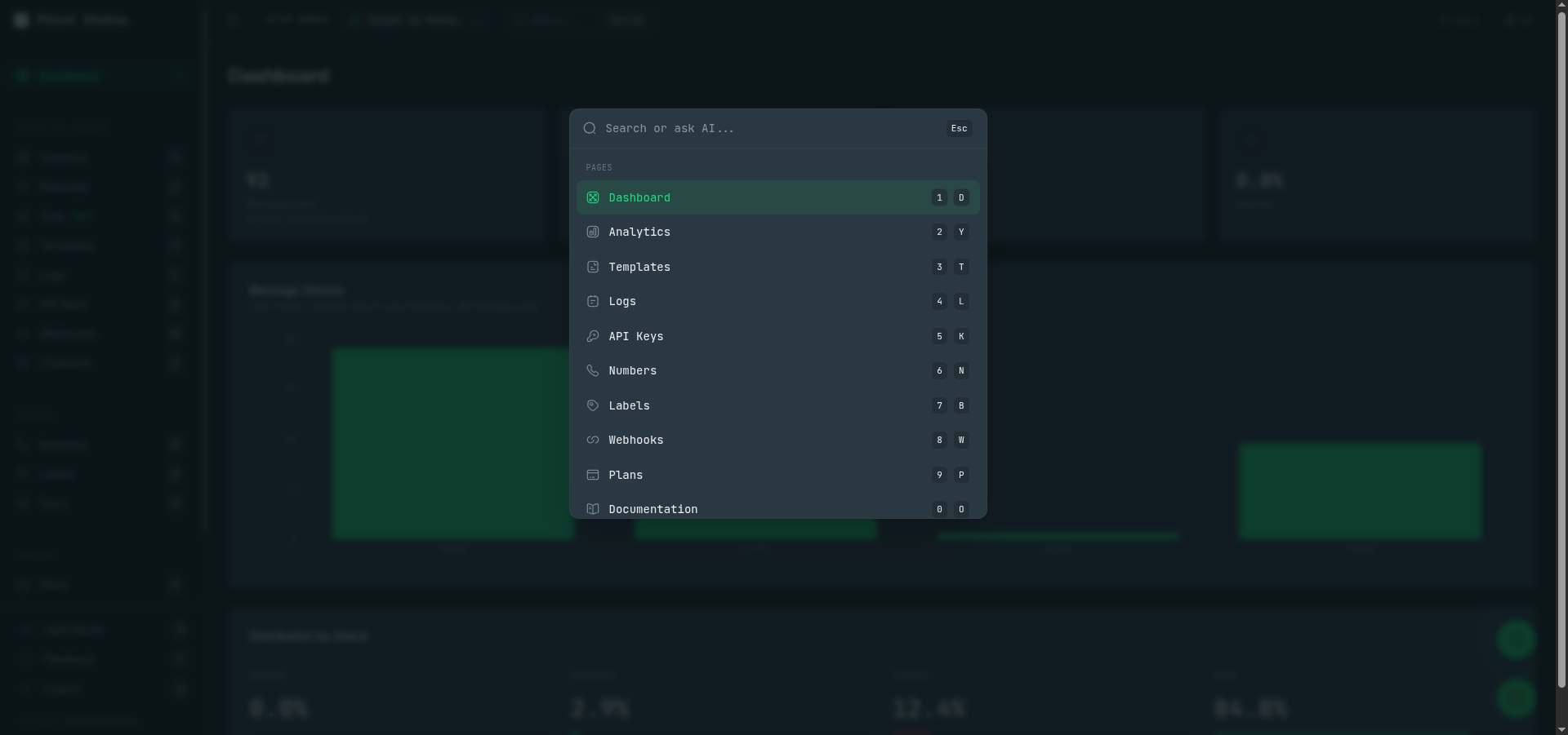 Command palette opened with Ctrl+K