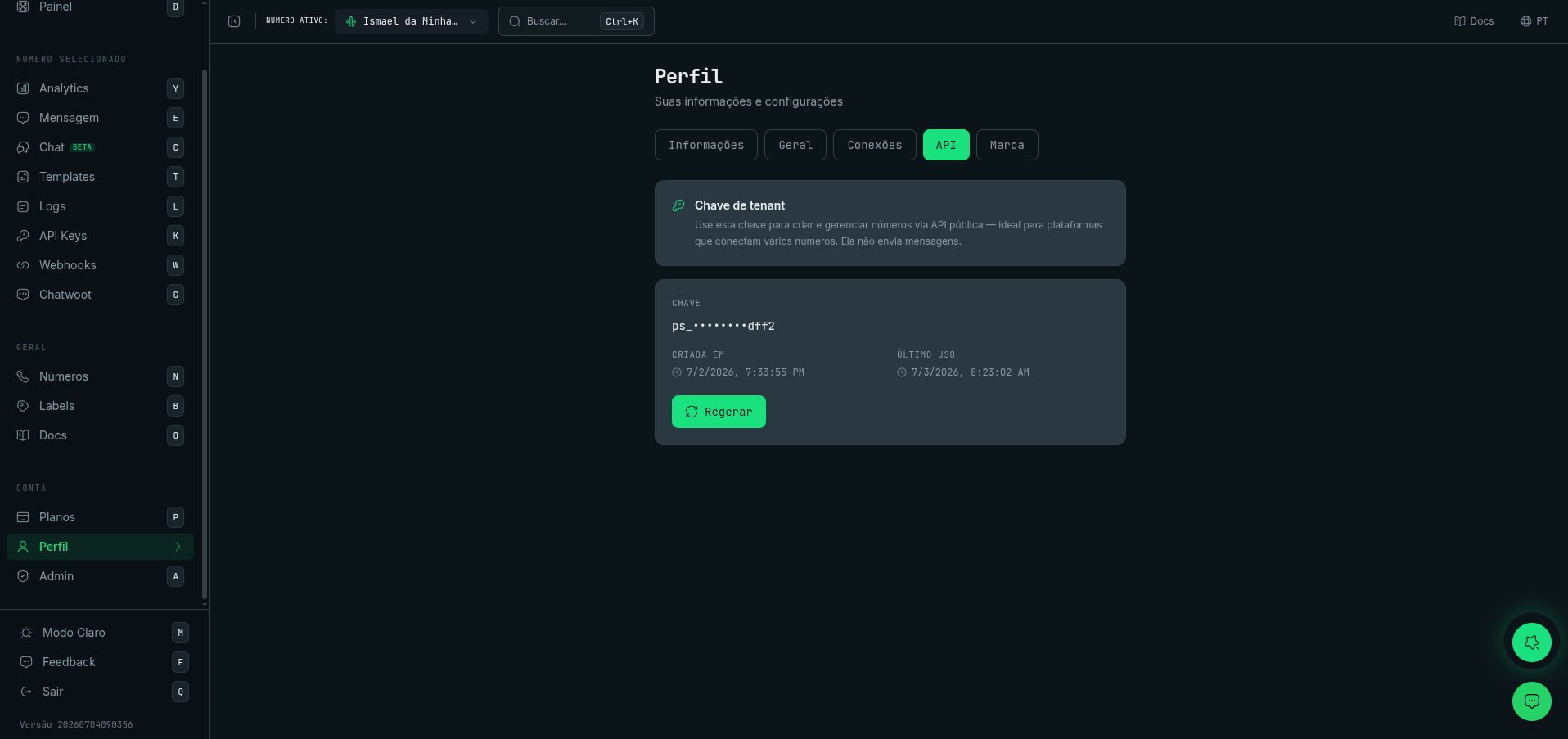 Tenant API key
