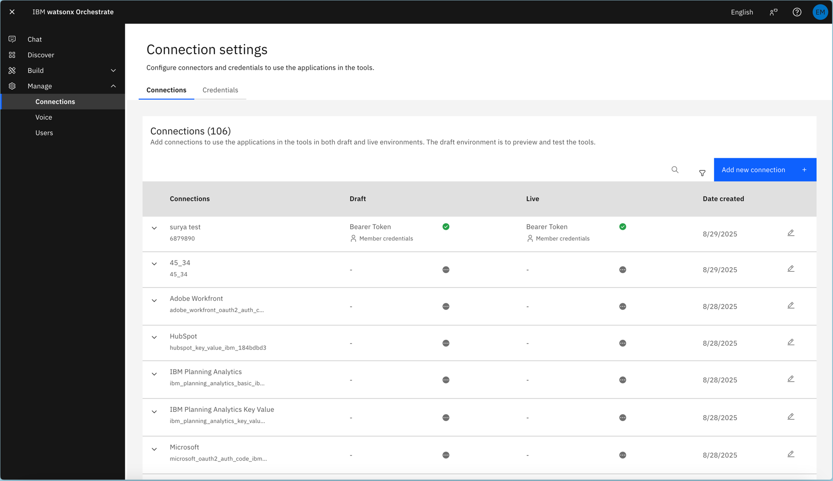 Creating connections - IBM watsonx Orchestrate ADK
