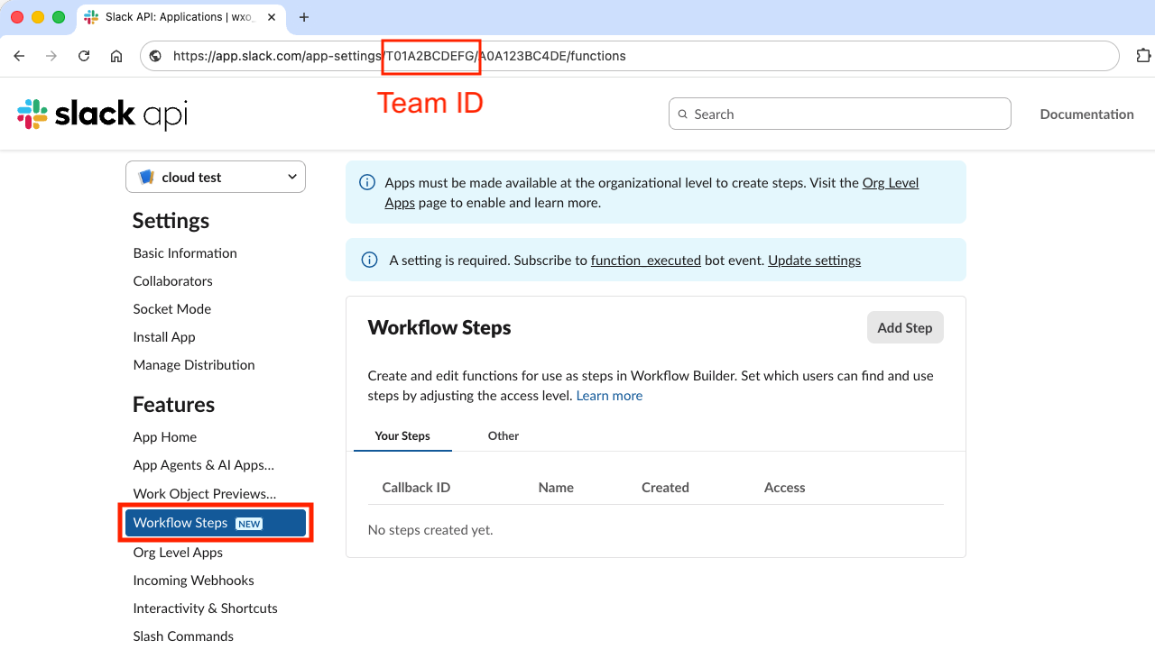 Slack Team ID