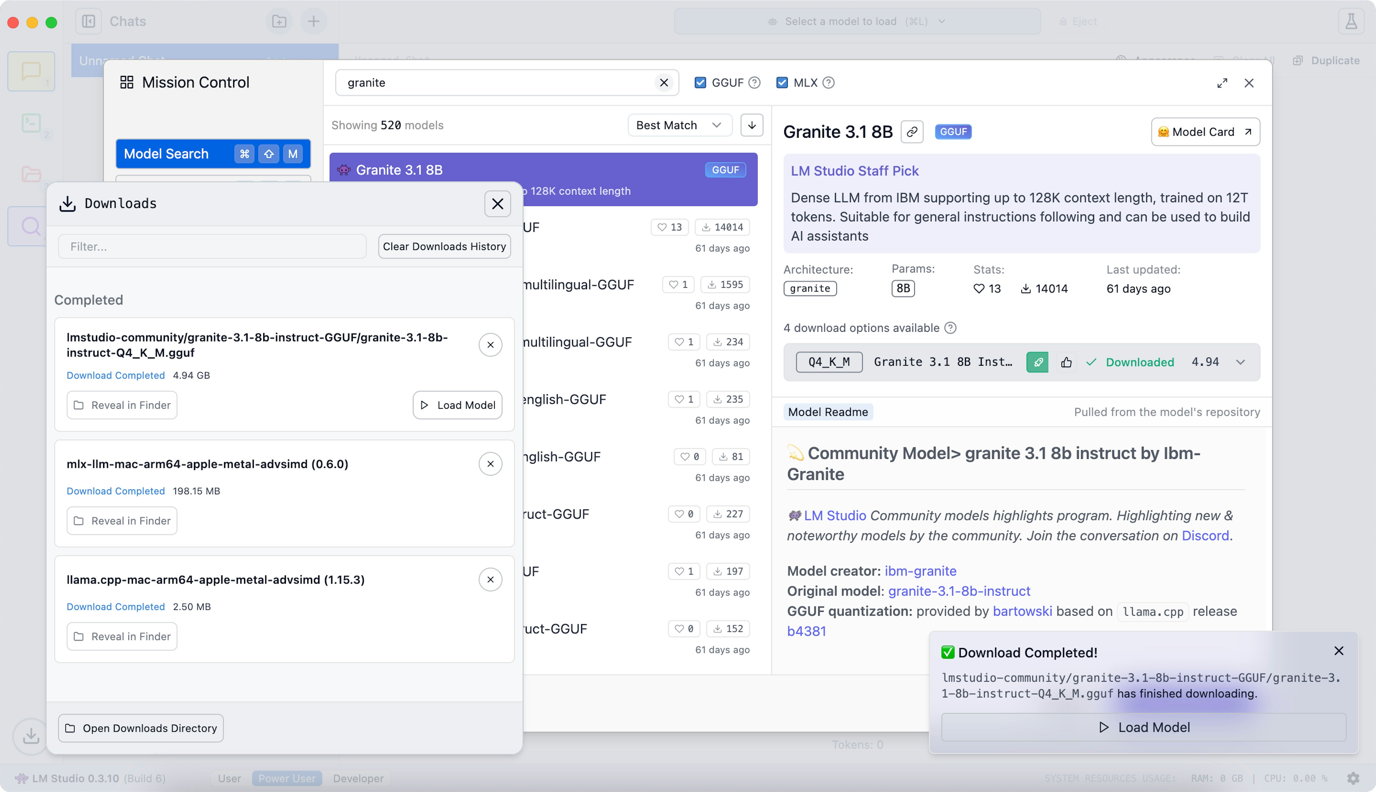 Granite LM Studio step 3