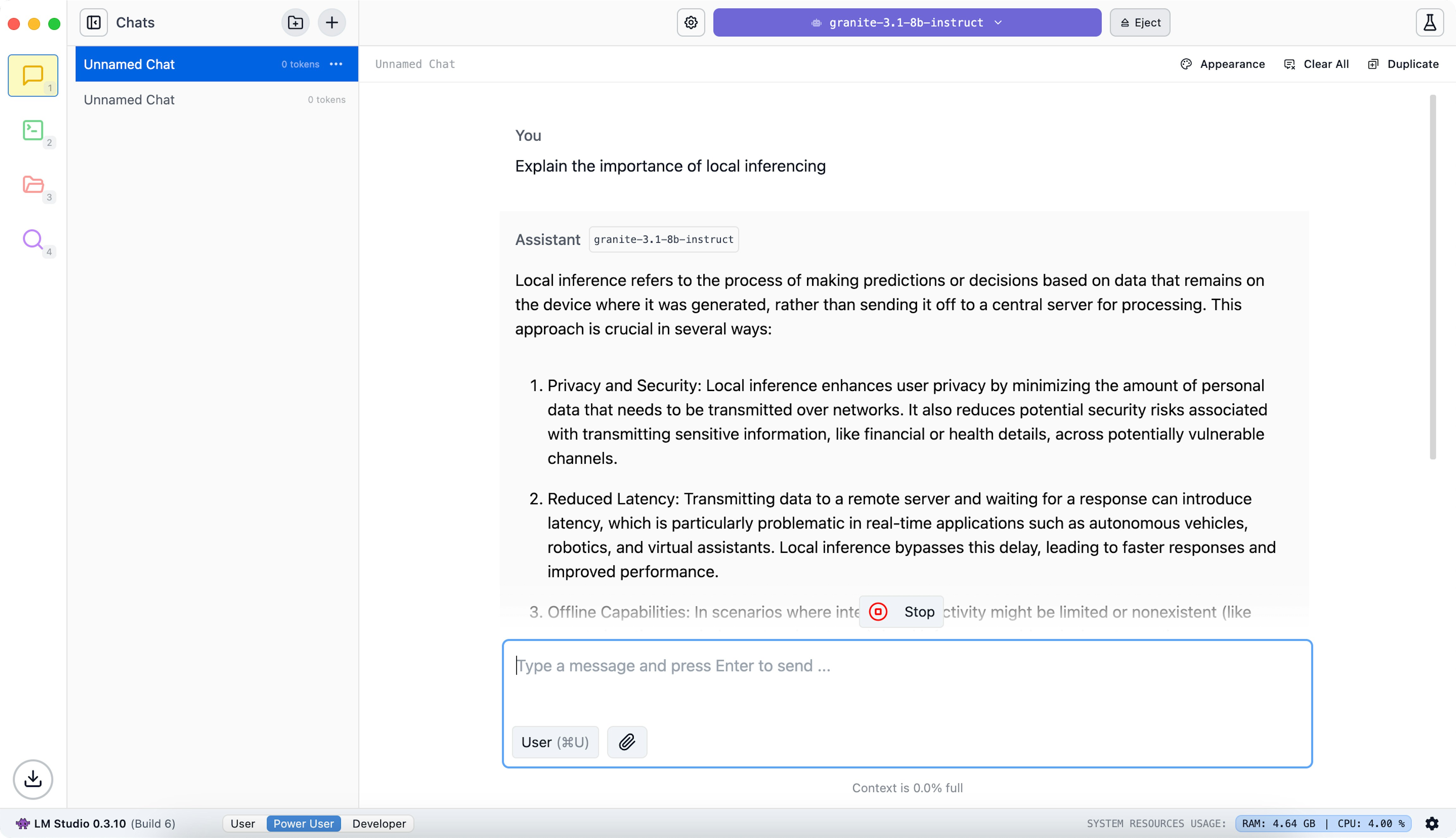Granite LM Studio step 4