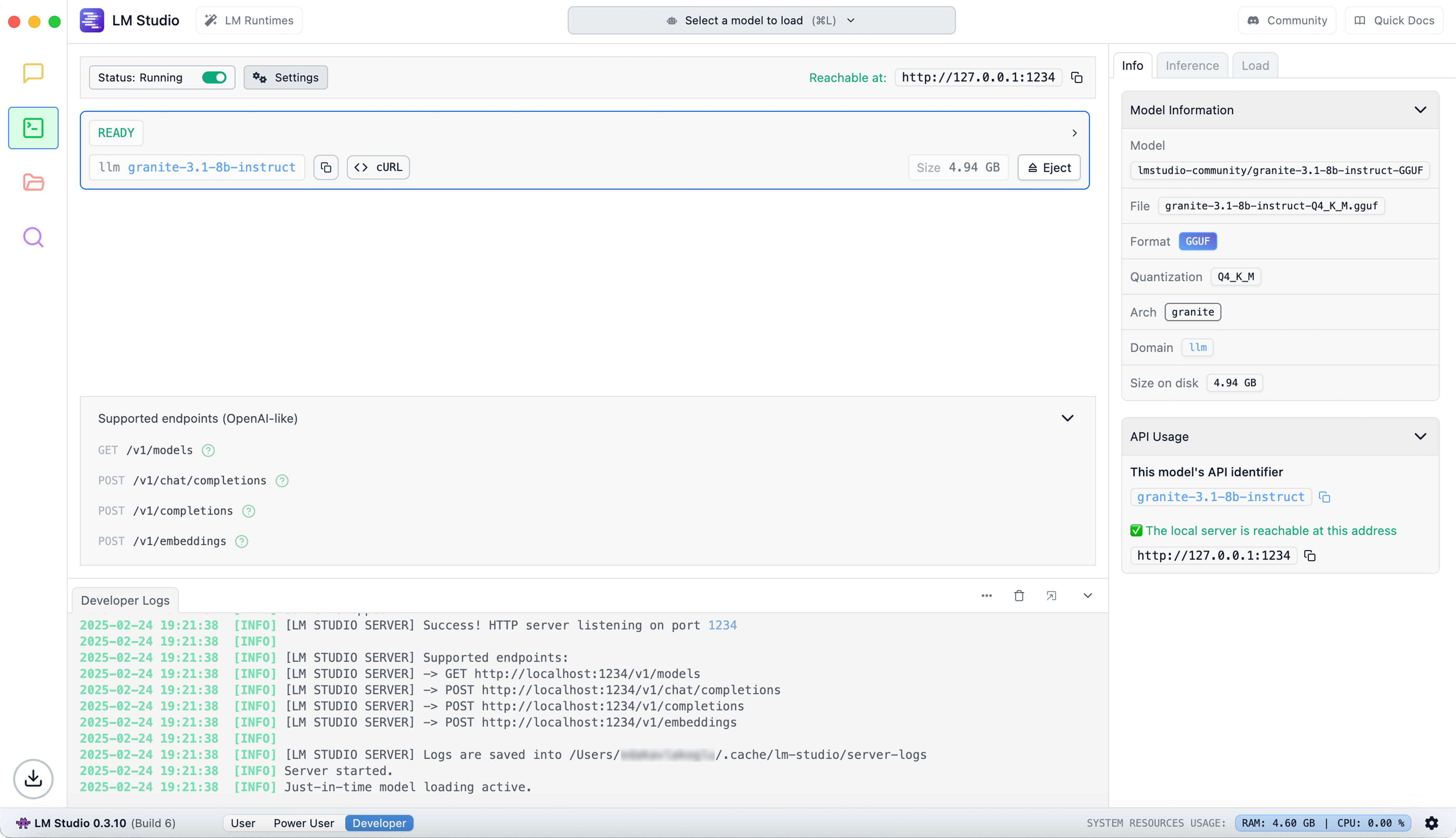 Granite LM Studio step 5