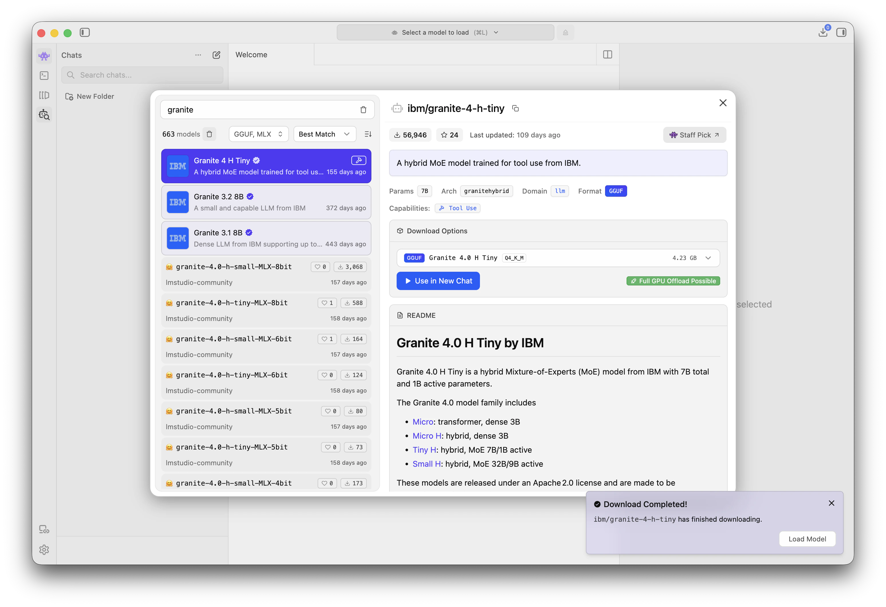 Granite LM Studio step 3