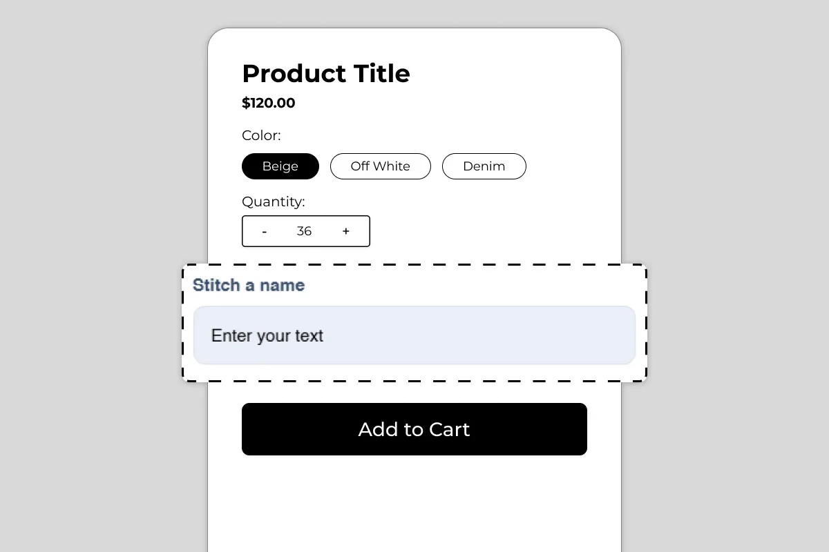 Stitch a name field