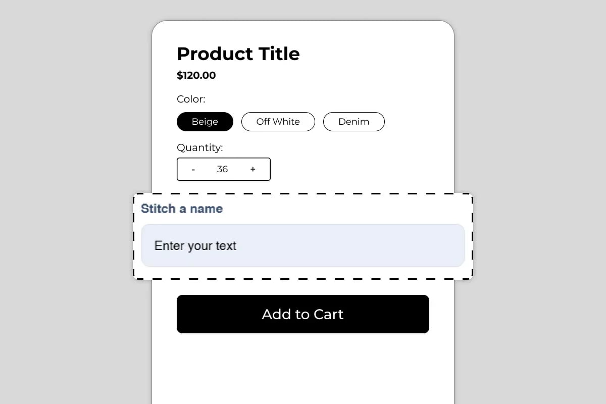 Stitch a name field