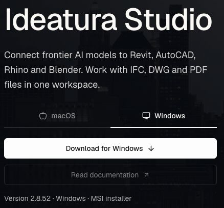 Current Studio download page with macOS and Windows choices and Download for Windows selected.