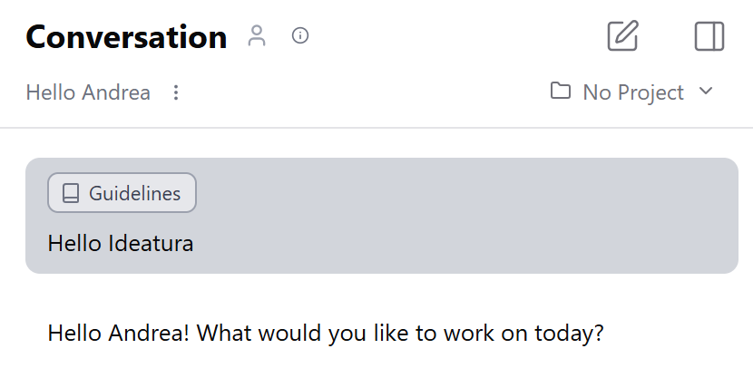 The New chat pencil button at the top right of the conversation header.