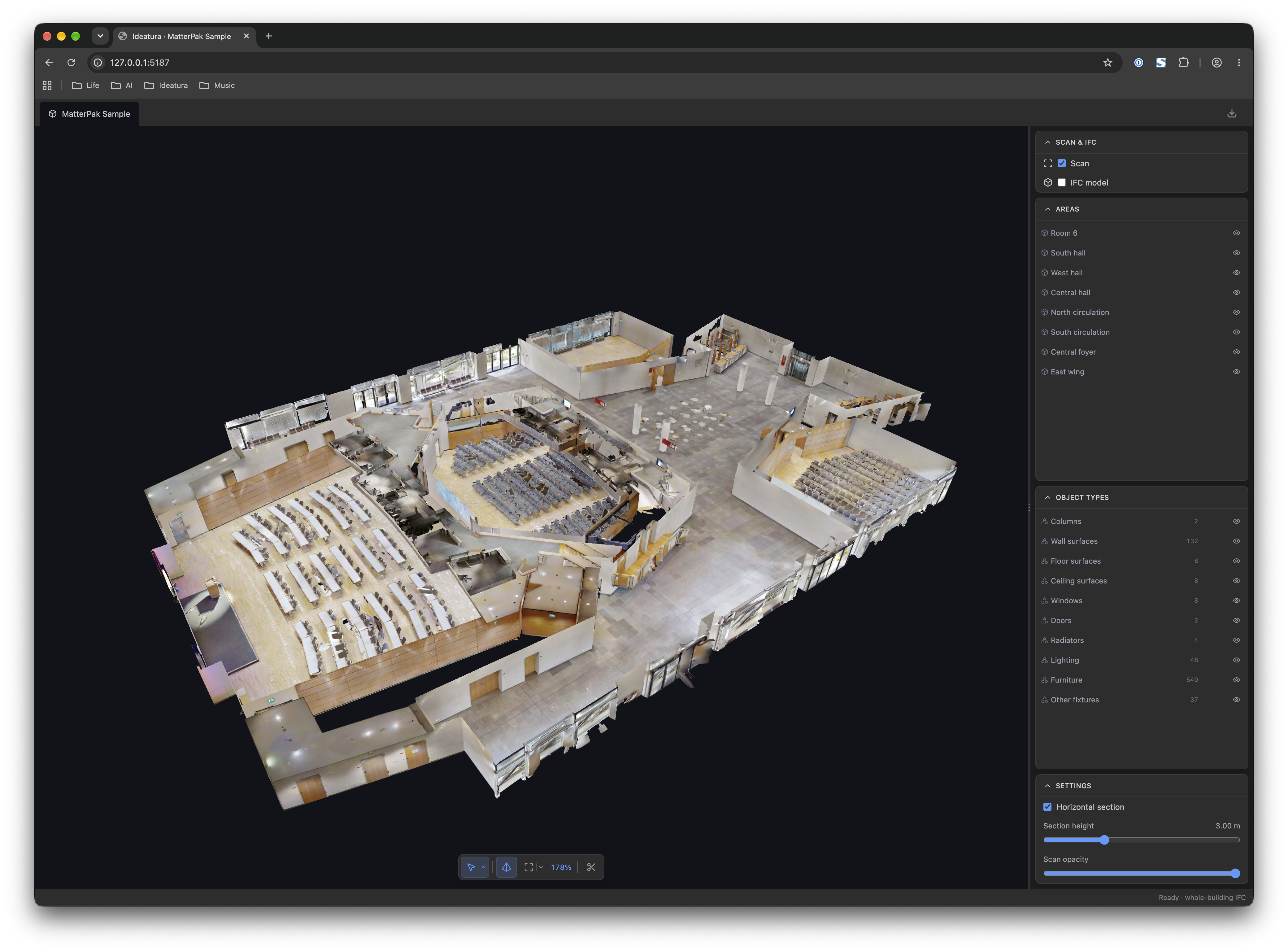 Original Matterport scan of a building interior.