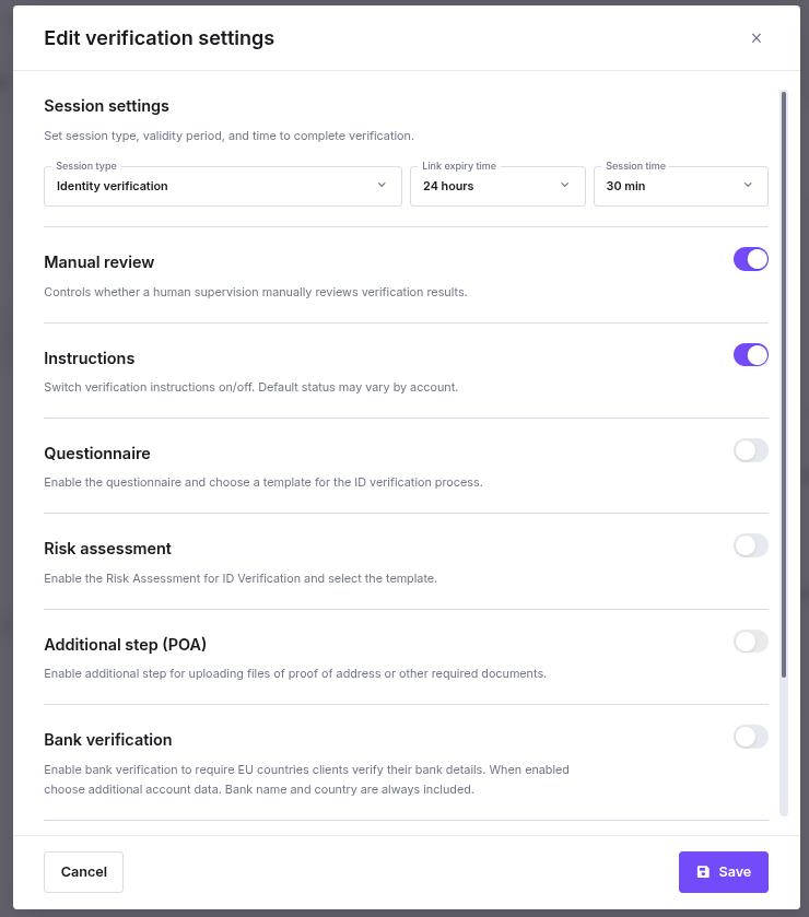 Identity Verification in Workflows - iDenfy Documentation