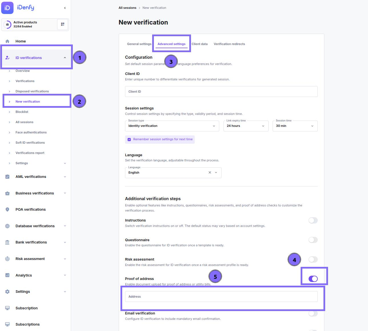 Proof of Address and Custom Steps - iDenfy Documentation