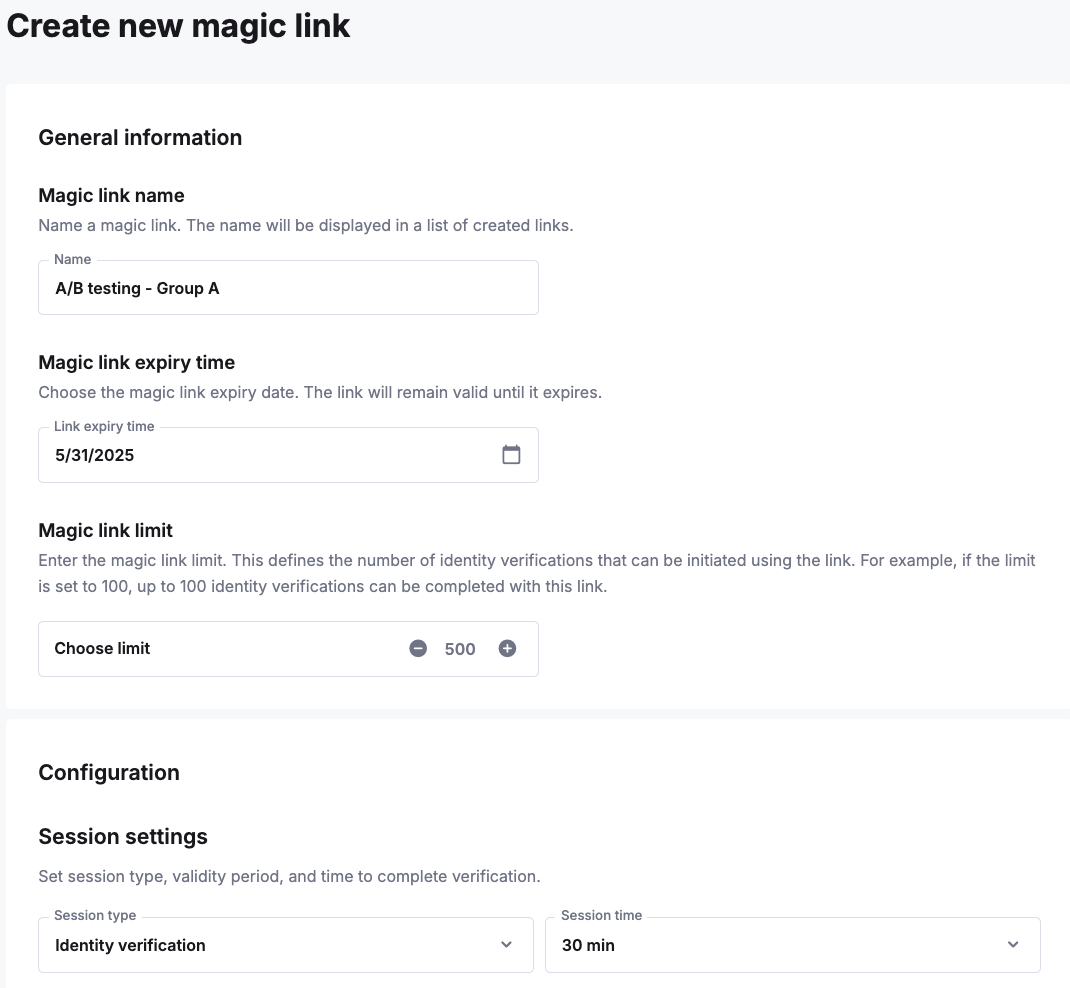 Magic Link - iDenfy Documentation