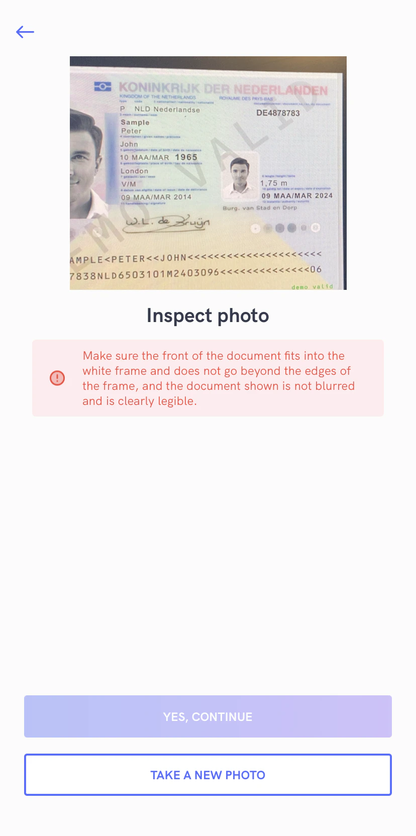 Document Recognition Failure