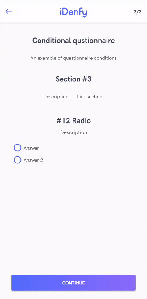 KYC Questionnaire conditions