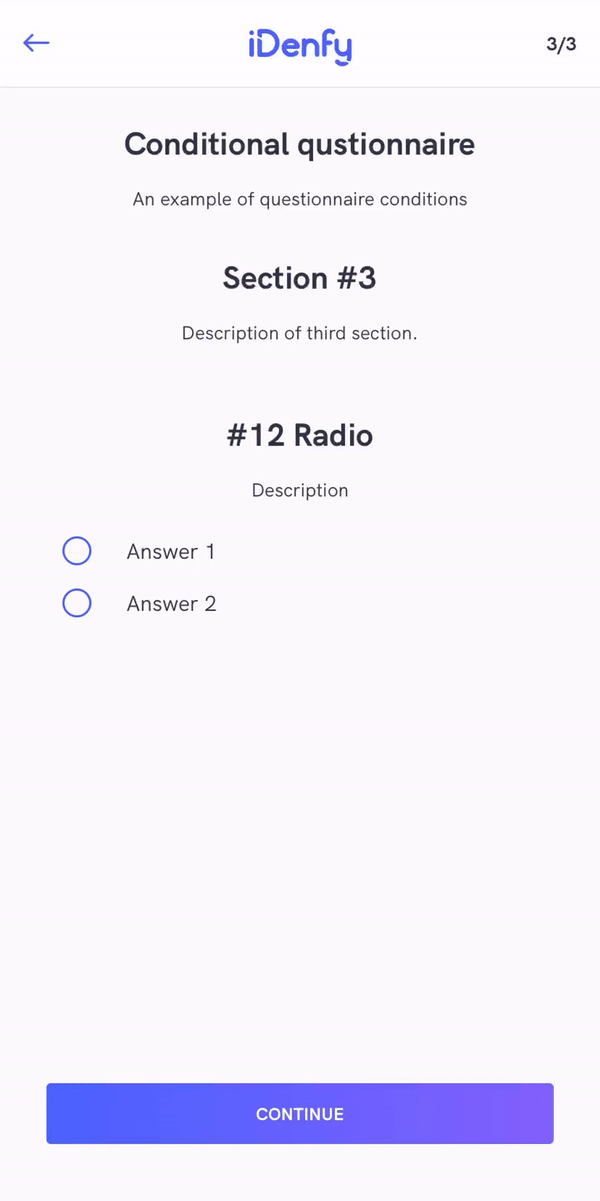 KYC Questionnaire conditions